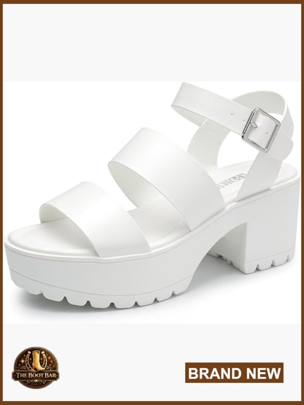 Chunky Platform Heeled Sandals with Ankle Strap Block Heel Open Toe